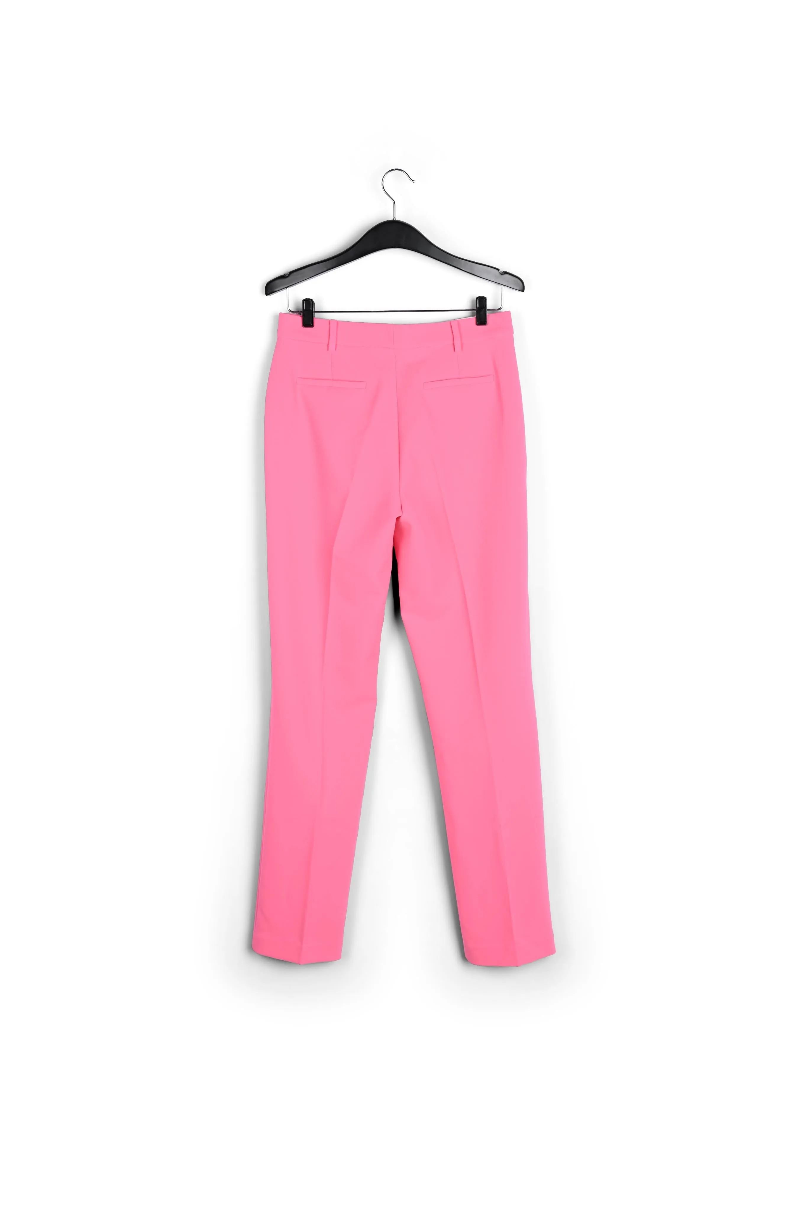 Neon pink straight-leg pants