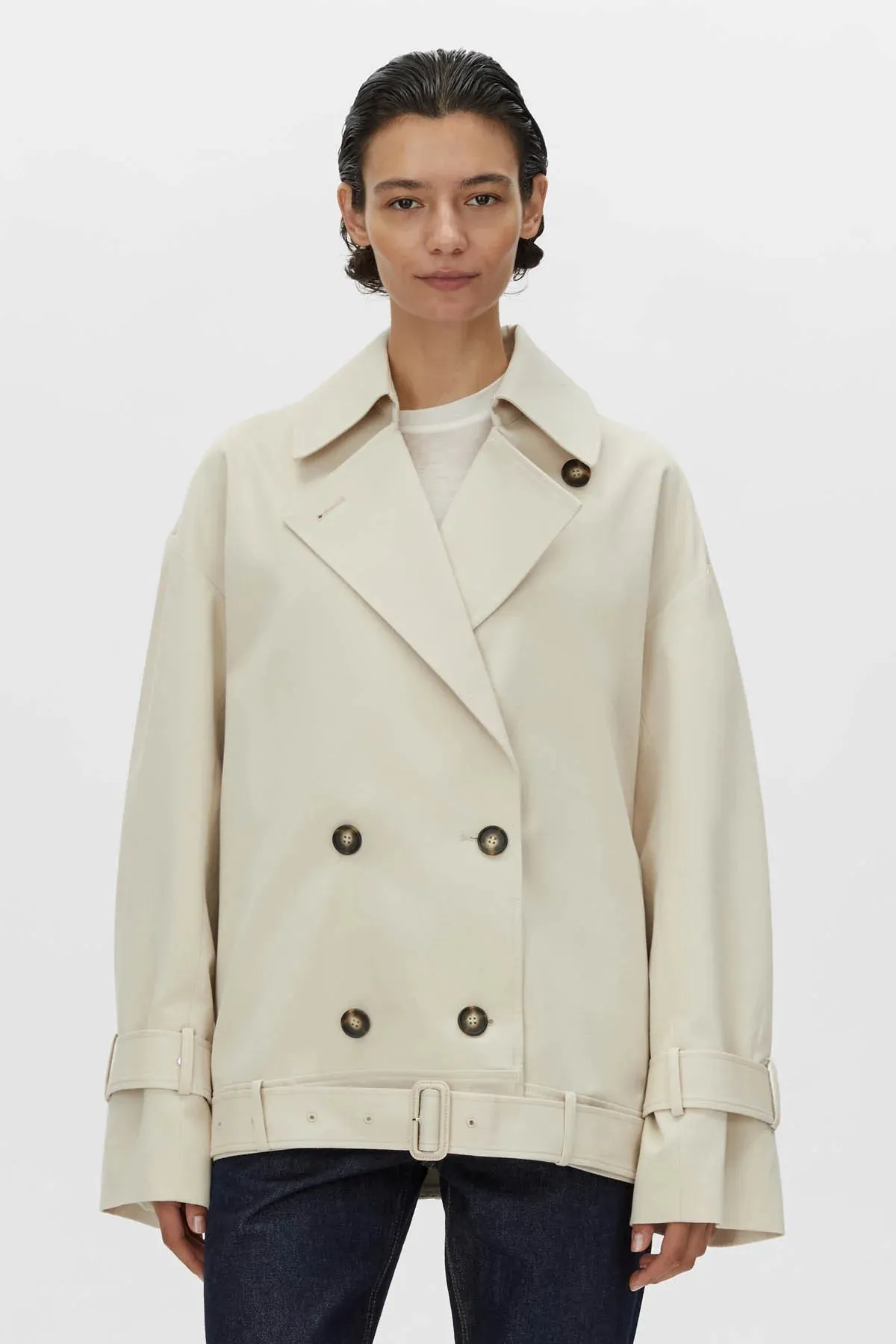 Neroli Short Trench Alabaster White