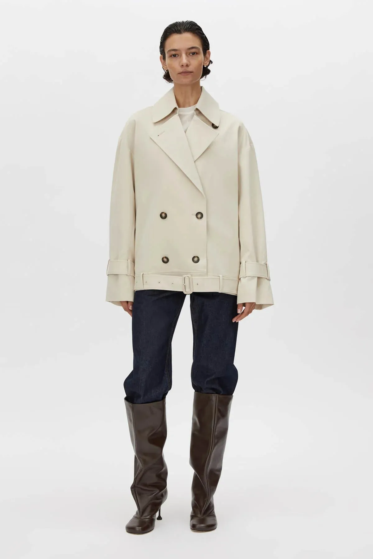 Neroli Short Trench Alabaster White