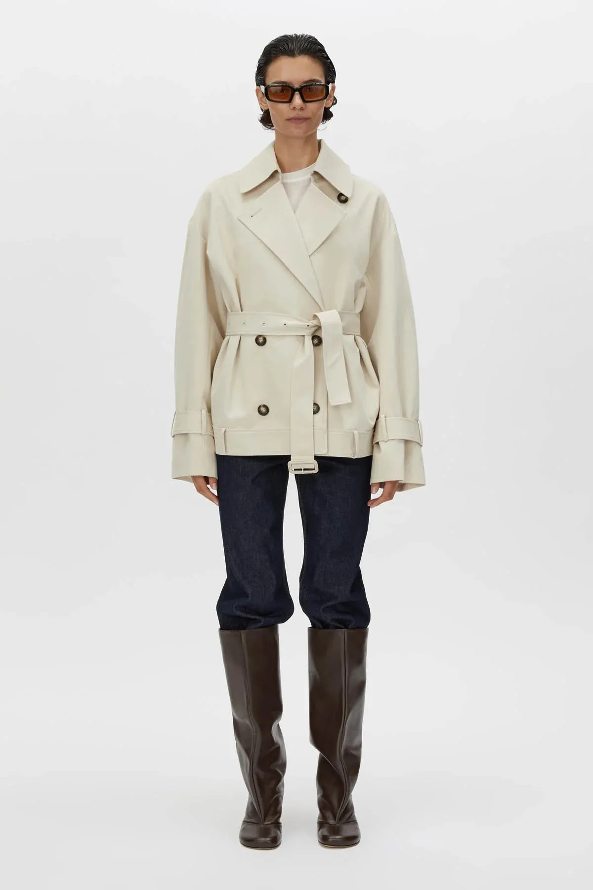 Neroli Short Trench Alabaster White