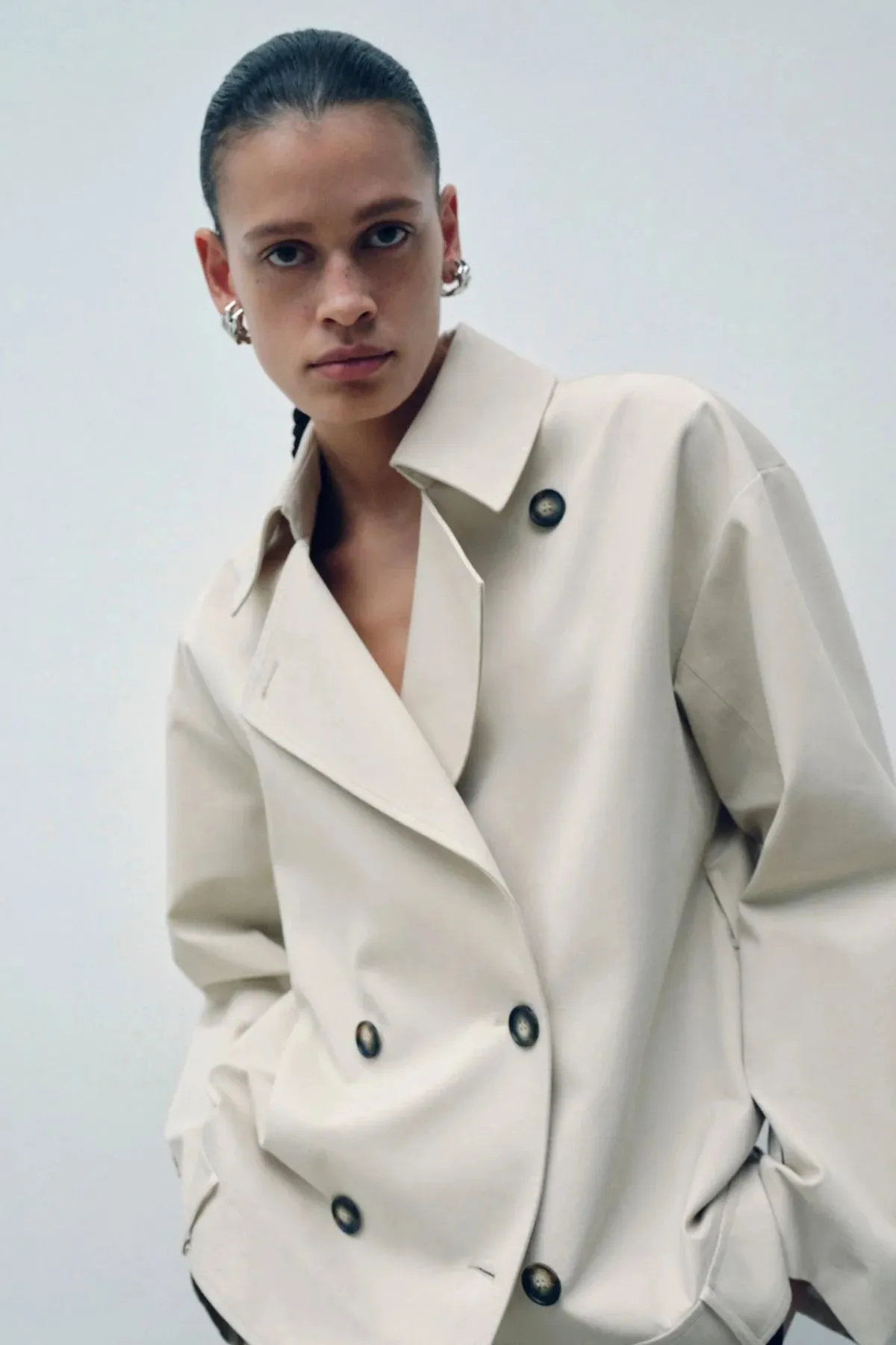 Neroli Short Trench Alabaster White