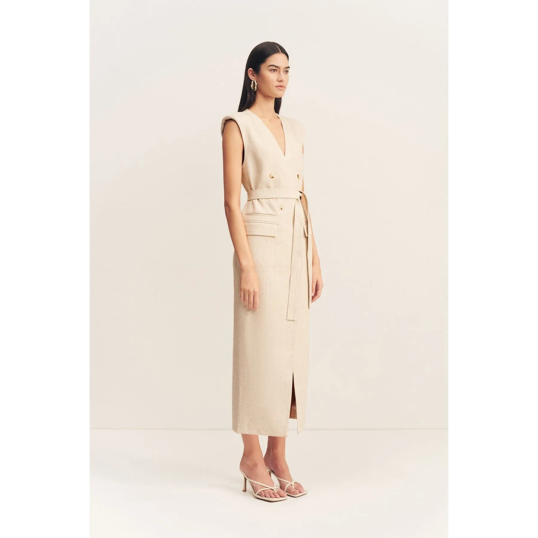 Newman Sleeveless Blazer Midi Dress