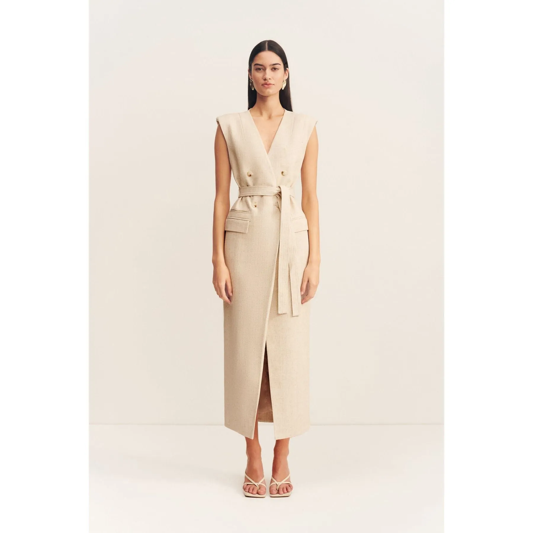 Newman Sleeveless Blazer Midi Dress