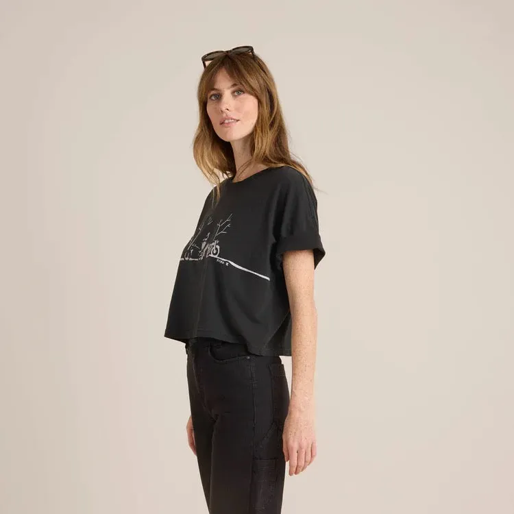 Night Ride Cropped Boxy Organic Premium Tee