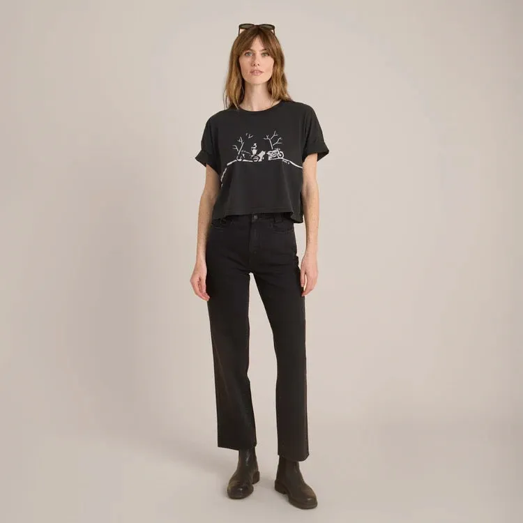 Night Ride Cropped Boxy Organic Premium Tee