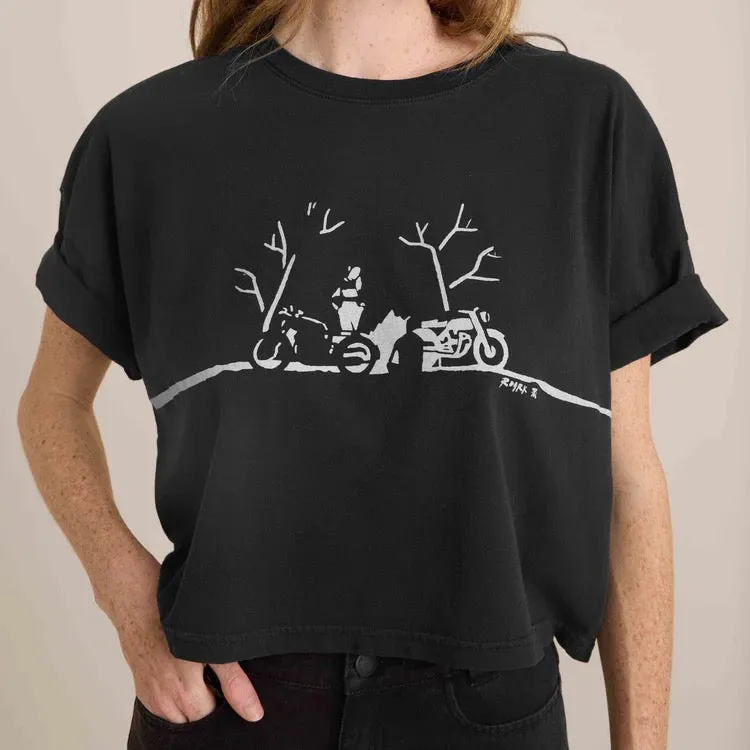 Night Ride Cropped Boxy Organic Premium Tee