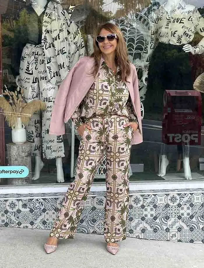 Nisha Palm Printed Pants