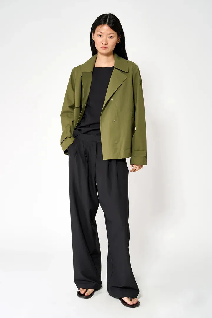Niwl Short Trenchcoat - Winter Moss