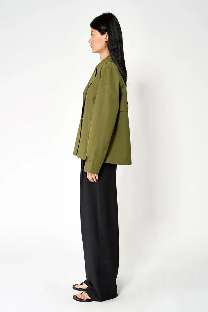 Niwl Short Trenchcoat - Winter Moss