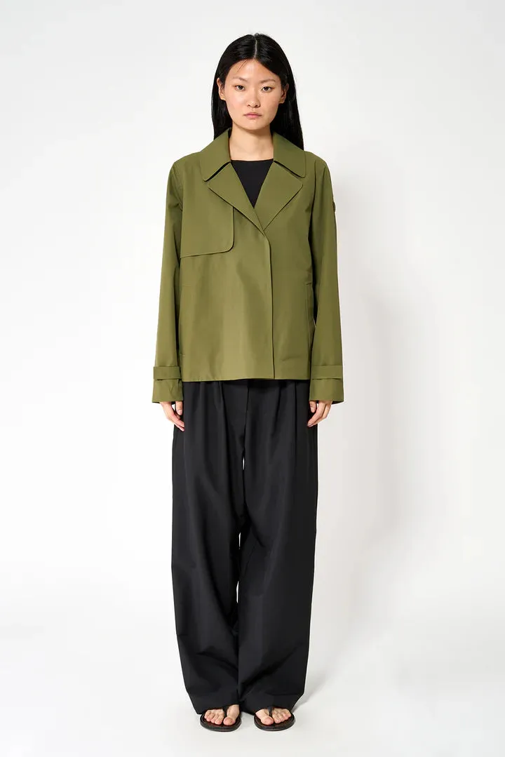 Niwl Short Trenchcoat - Winter Moss