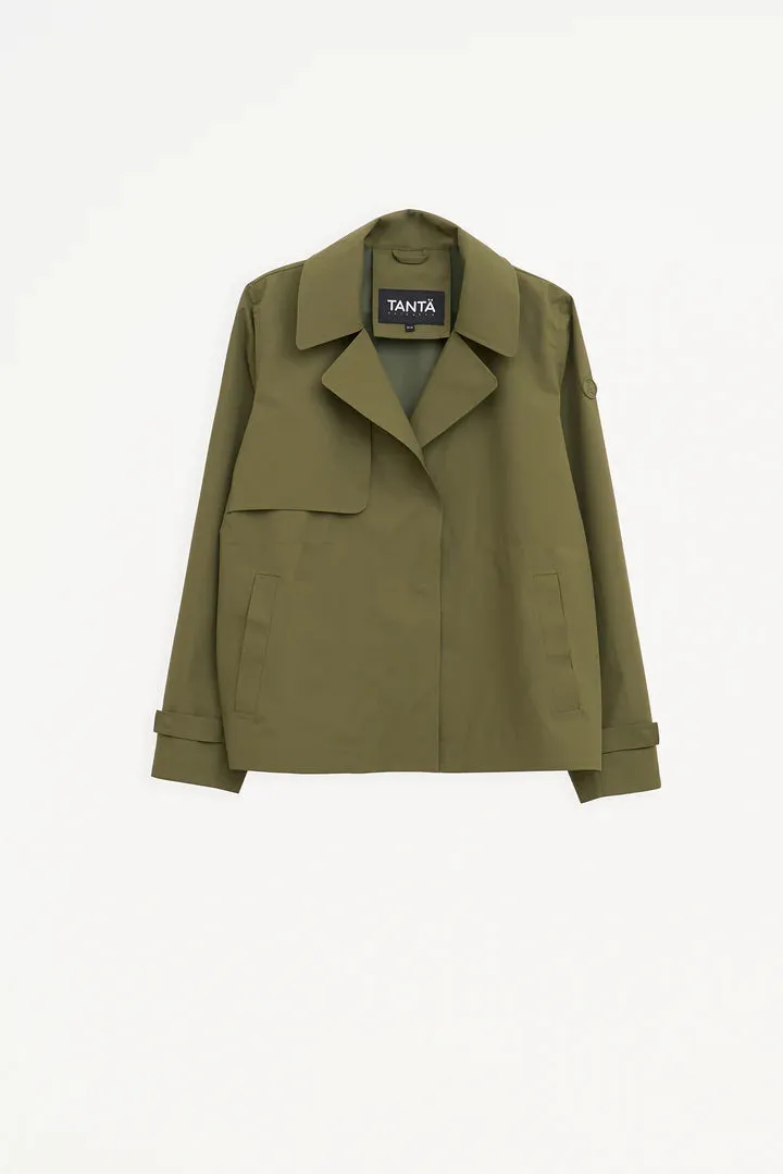Niwl Short Trenchcoat - Winter Moss