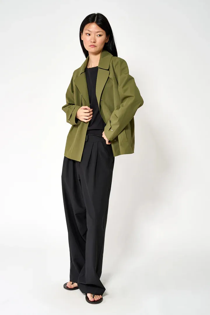 Niwl Short Trenchcoat - Winter Moss