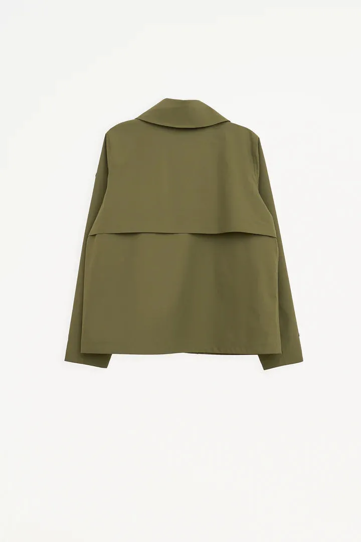 Niwl Short Trenchcoat - Winter Moss