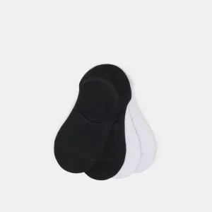NO SHOW SOCKS 4 PACK BLACK WHITE
