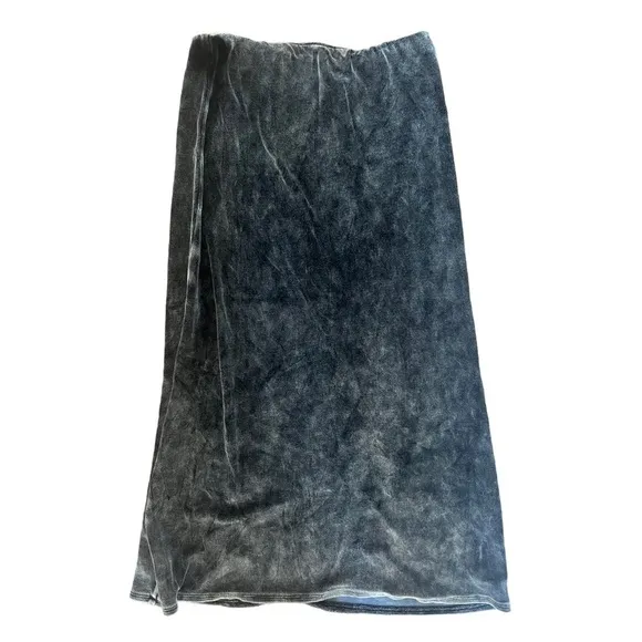 NWT Anthropologie Cloth &amp; Stone Beverly Bias Velvet Midi Skirt in Grey Size XS