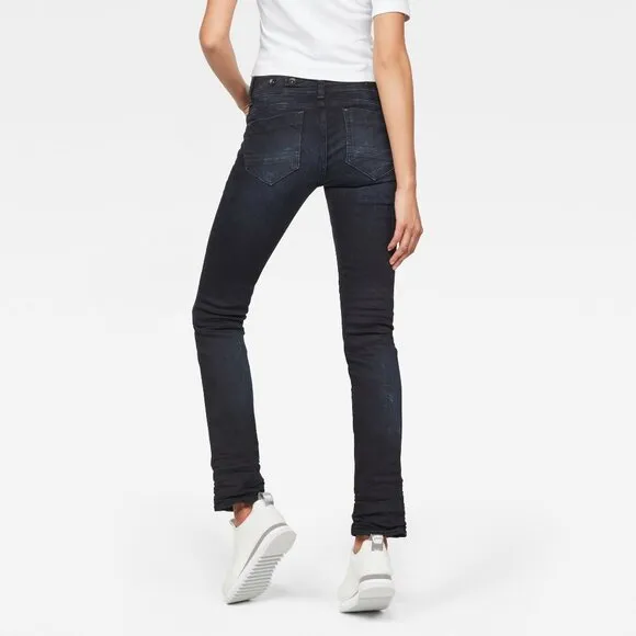 NWT G-Star Raw Womens Size 25 25x30 Dark Midge Saddle Mid Straight Leg Jeans NEW