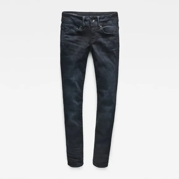 NWT G-Star Raw Womens Size 25 25x30 Dark Midge Saddle Mid Straight Leg Jeans NEW