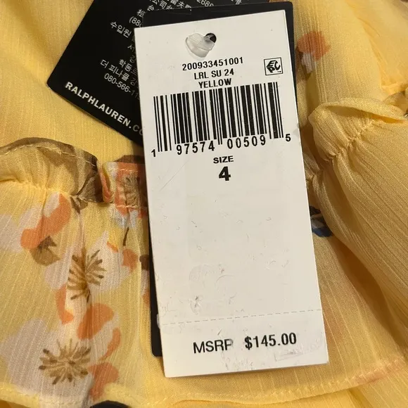NWT Lauren Ralph Lauren Floral Ruffle-Trim Georgette A-Line Mini Skirt