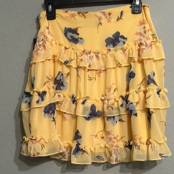 NWT Lauren Ralph Lauren Floral Ruffle-Trim Georgette A-Line Mini Skirt