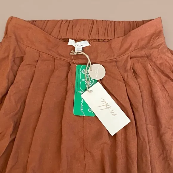 NWT re:blu 2pc Rust Crop Top &amp; Skirt Set Eco Friendly Recycled Fabric SZ S