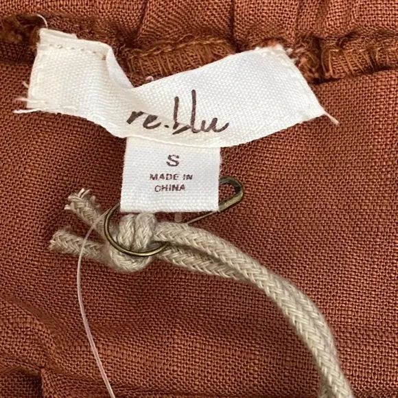 NWT re:blu 2pc Rust Crop Top &amp; Skirt Set Eco Friendly Recycled Fabric SZ S