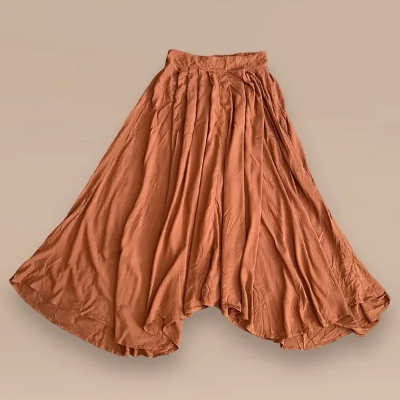 NWT re:blu 2pc Rust Crop Top &amp; Skirt Set Eco Friendly Recycled Fabric SZ S