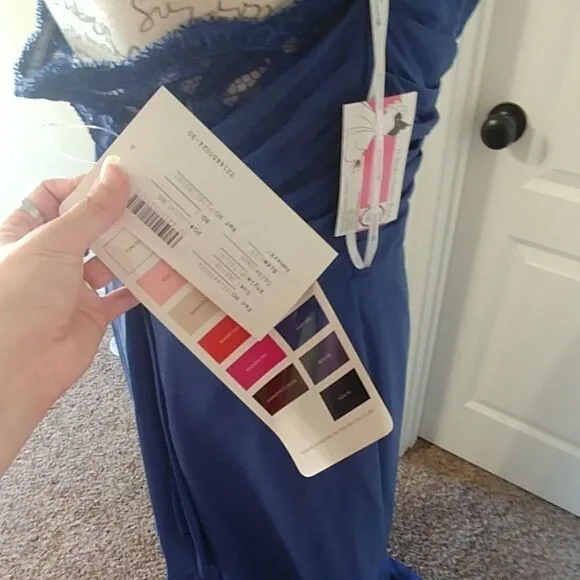 NWT Jasmine Special Occasion Bridesmaid Blue Strapless Maxi dress sz 10