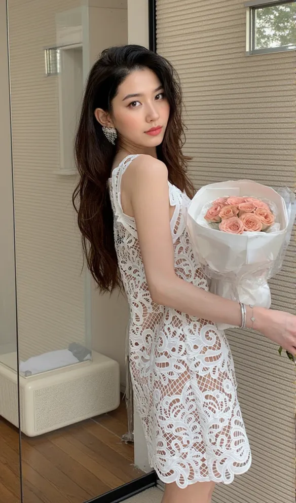 ODELETTE WHITE GUIPURE LACE MINI DRESS