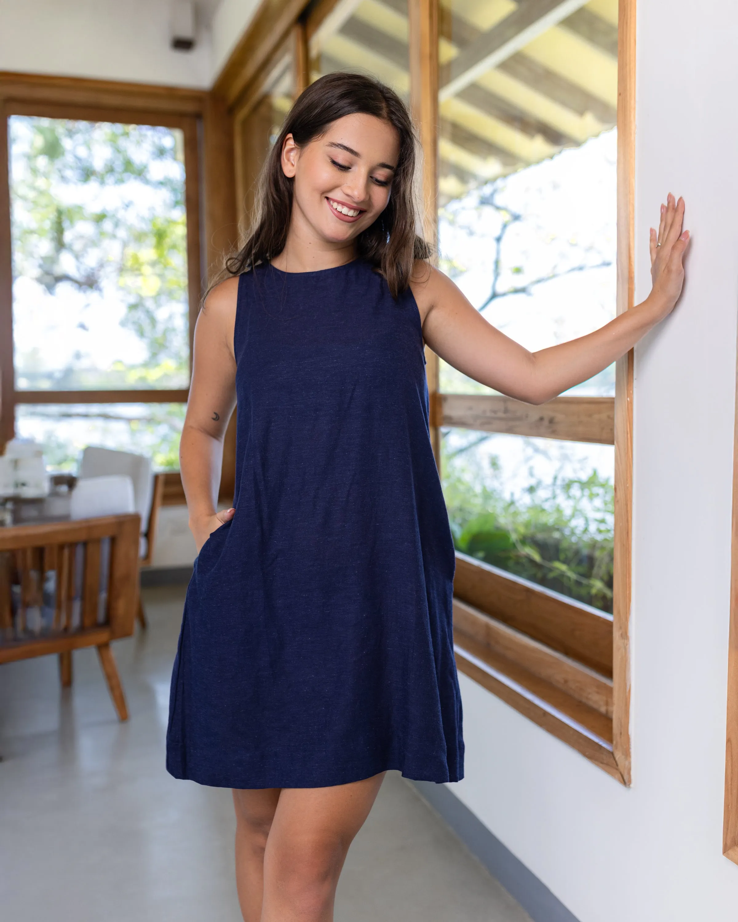 Of Cosy Shift Dress - Blue