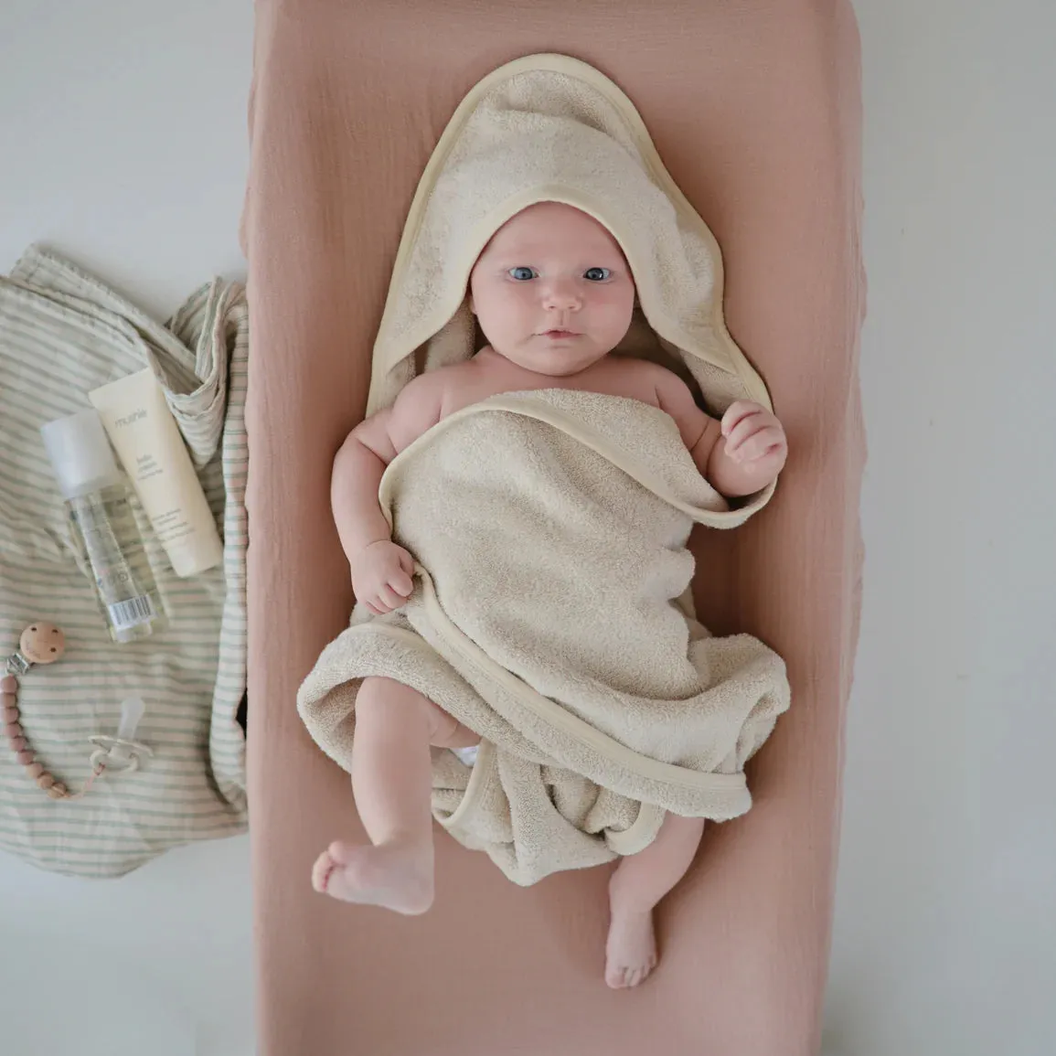 Organic Cotton Baby Changing Mat Cover (Blush)