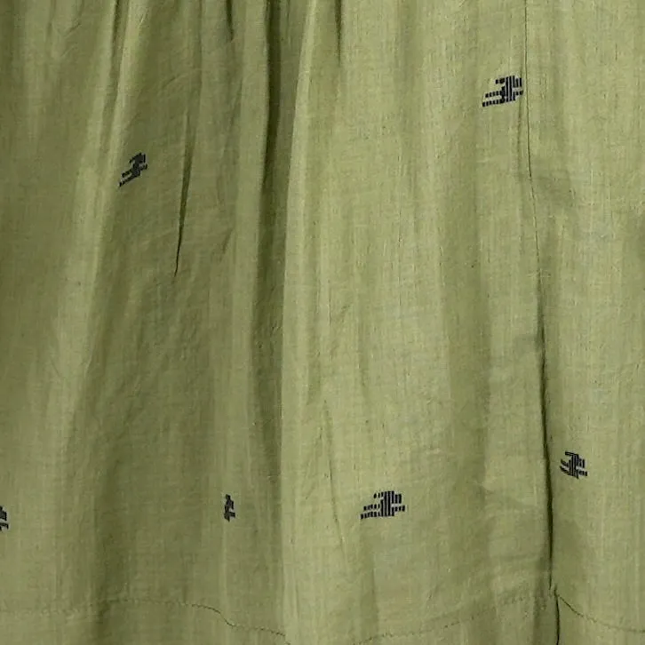 Oslo Blouse in Olive Jamdani