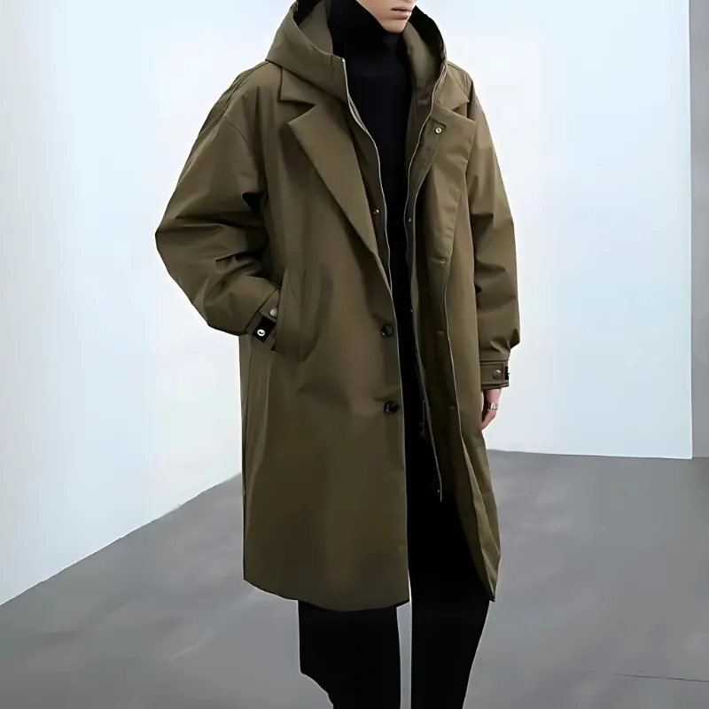 Oversized Trench Coat - Capuchon - Lichtgewicht - Mannen Jas