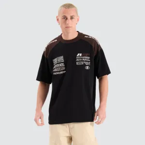Overtake Raptor Tee Jet Black / Chocolate Brown