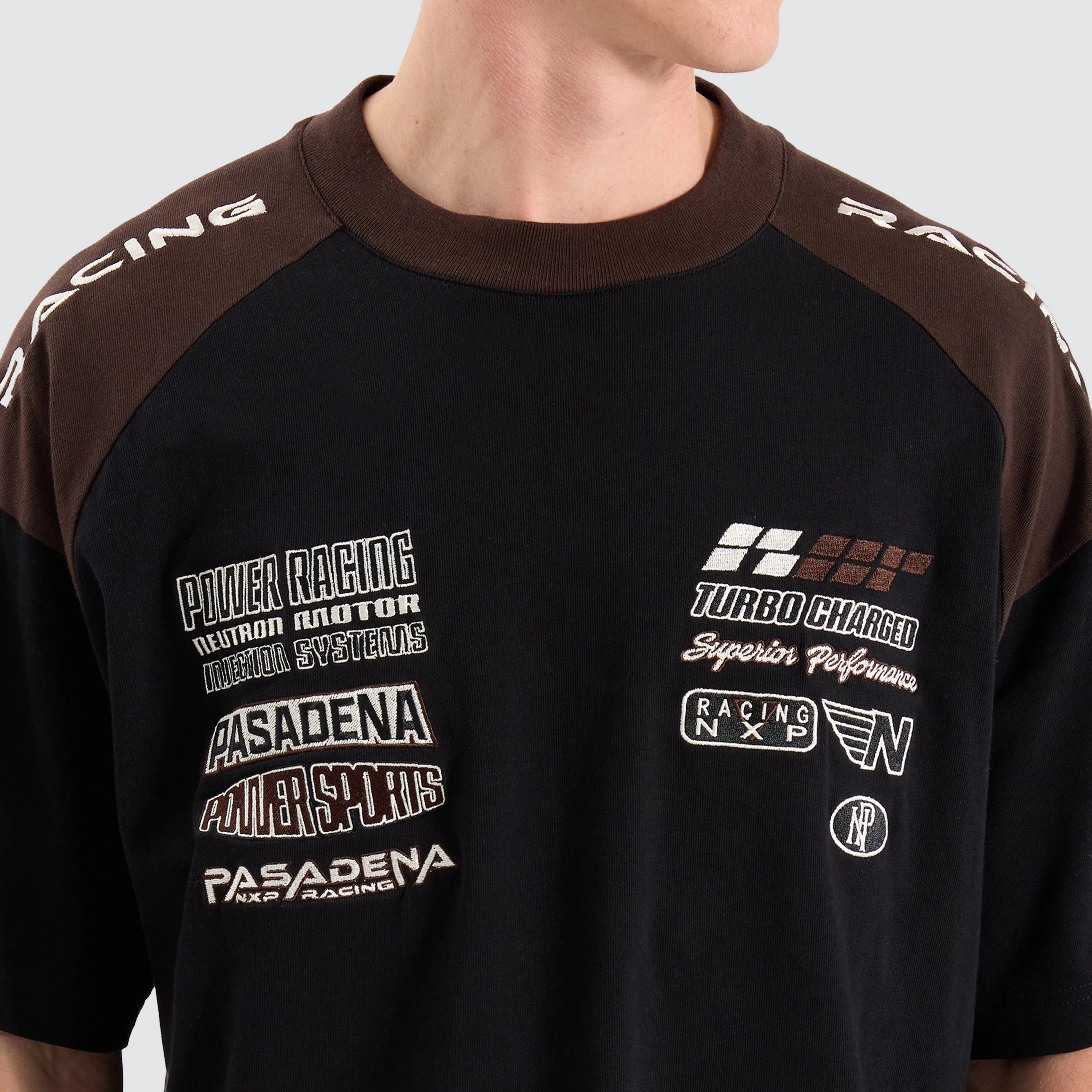 Overtake Raptor Tee Jet Black / Chocolate Brown