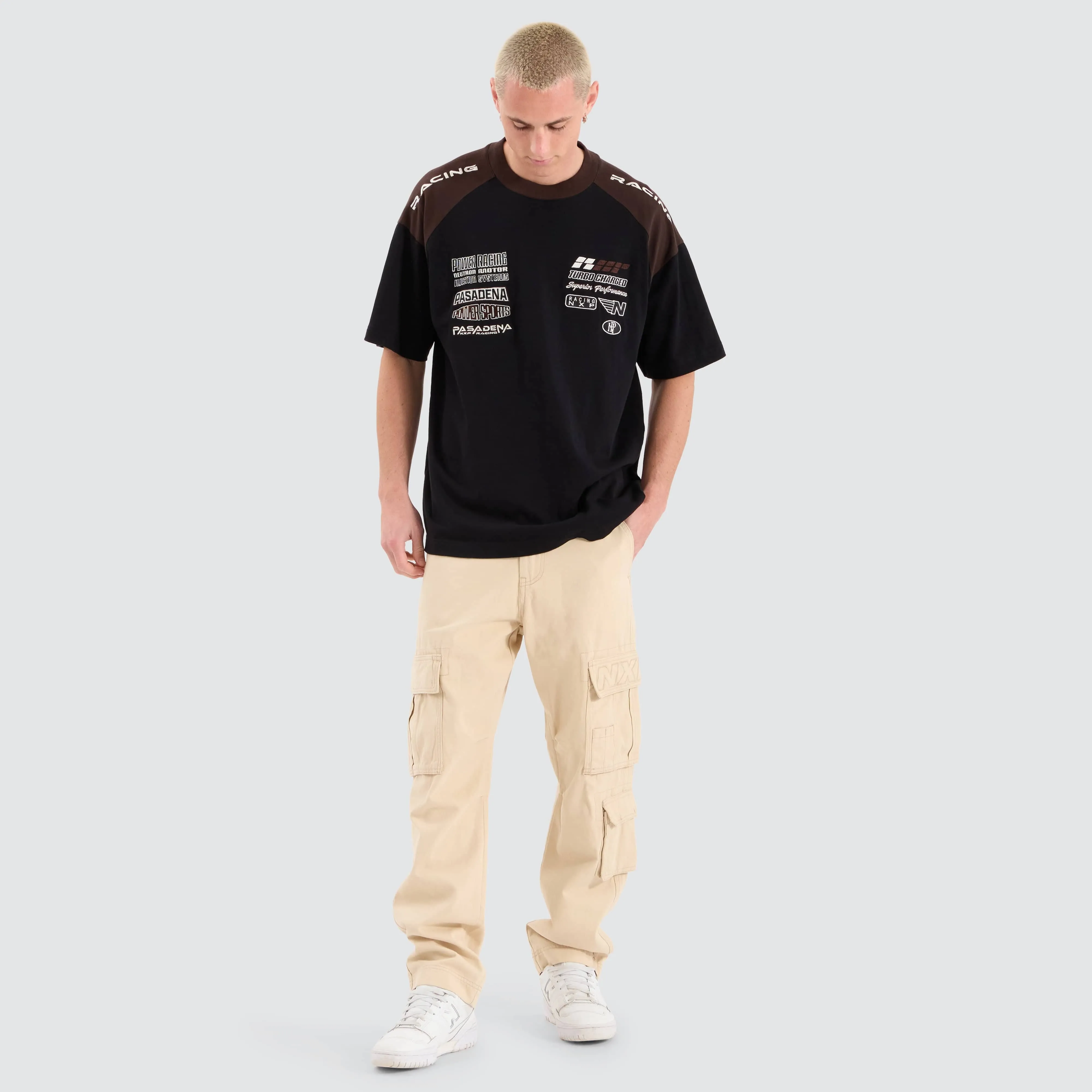 Overtake Raptor Tee Jet Black / Chocolate Brown
