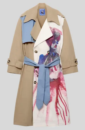 PAINTED GIRL TRENCH COAT