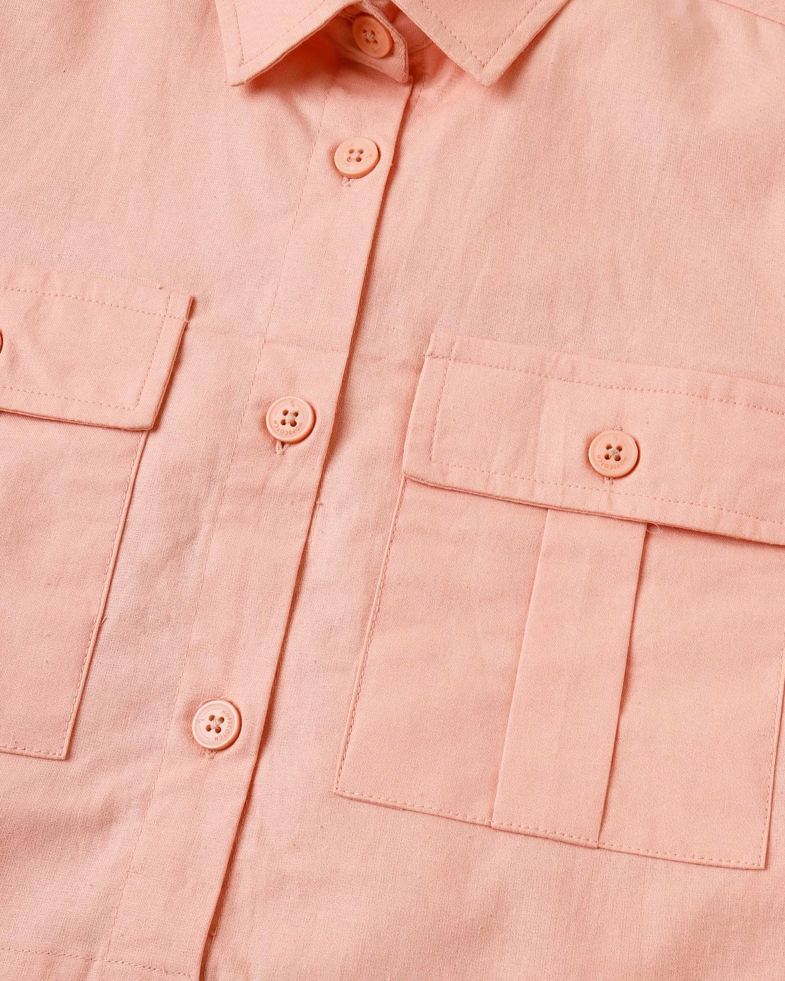 Peach Oversized Boxy Crop Top