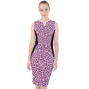 pink cheetah Midi Bodycon Dress