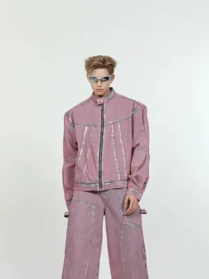 Pink Denim Jacket & Straight-leg Jeans