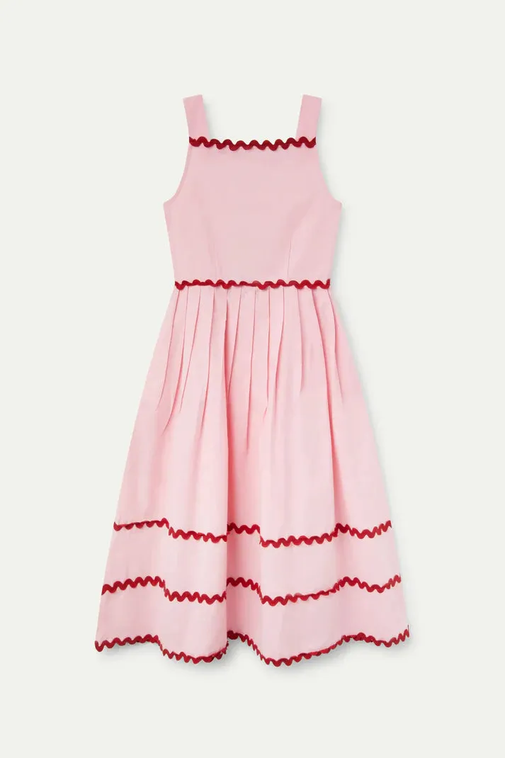 Pink Ric-Rac Midi Dress