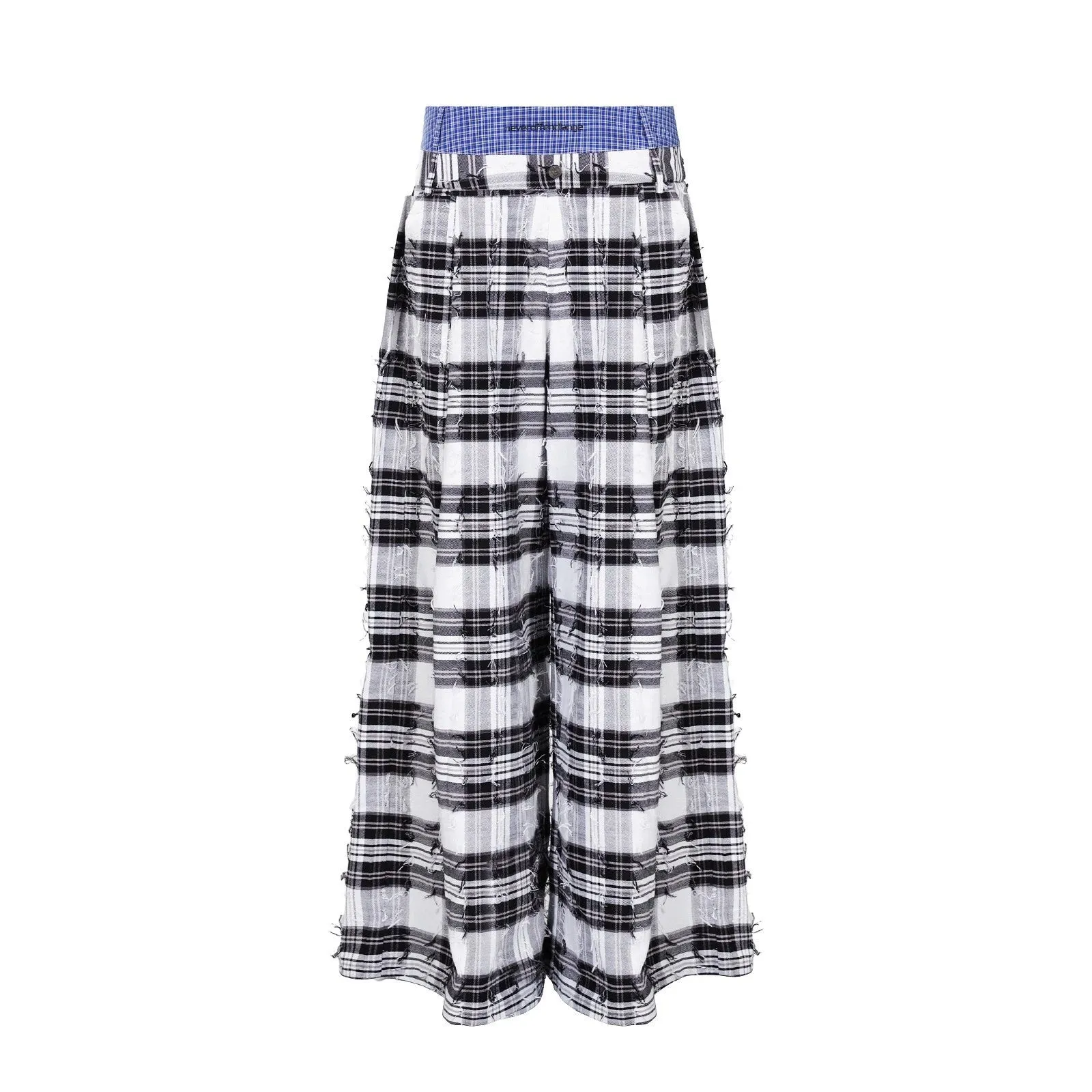 Plaid Wide-Leg Pants