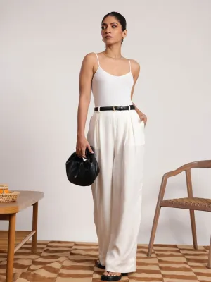 Pleat Detail Wide Leg Pant