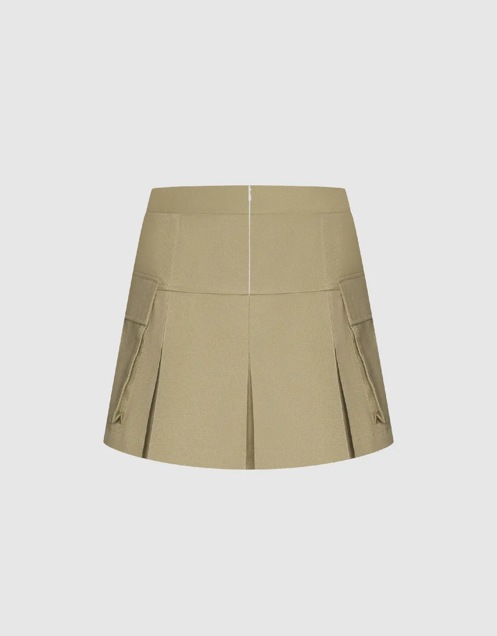 Pleated Mini A-Line Skirt