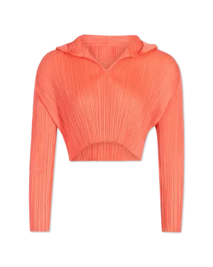 Plissé Hooded Crop Top