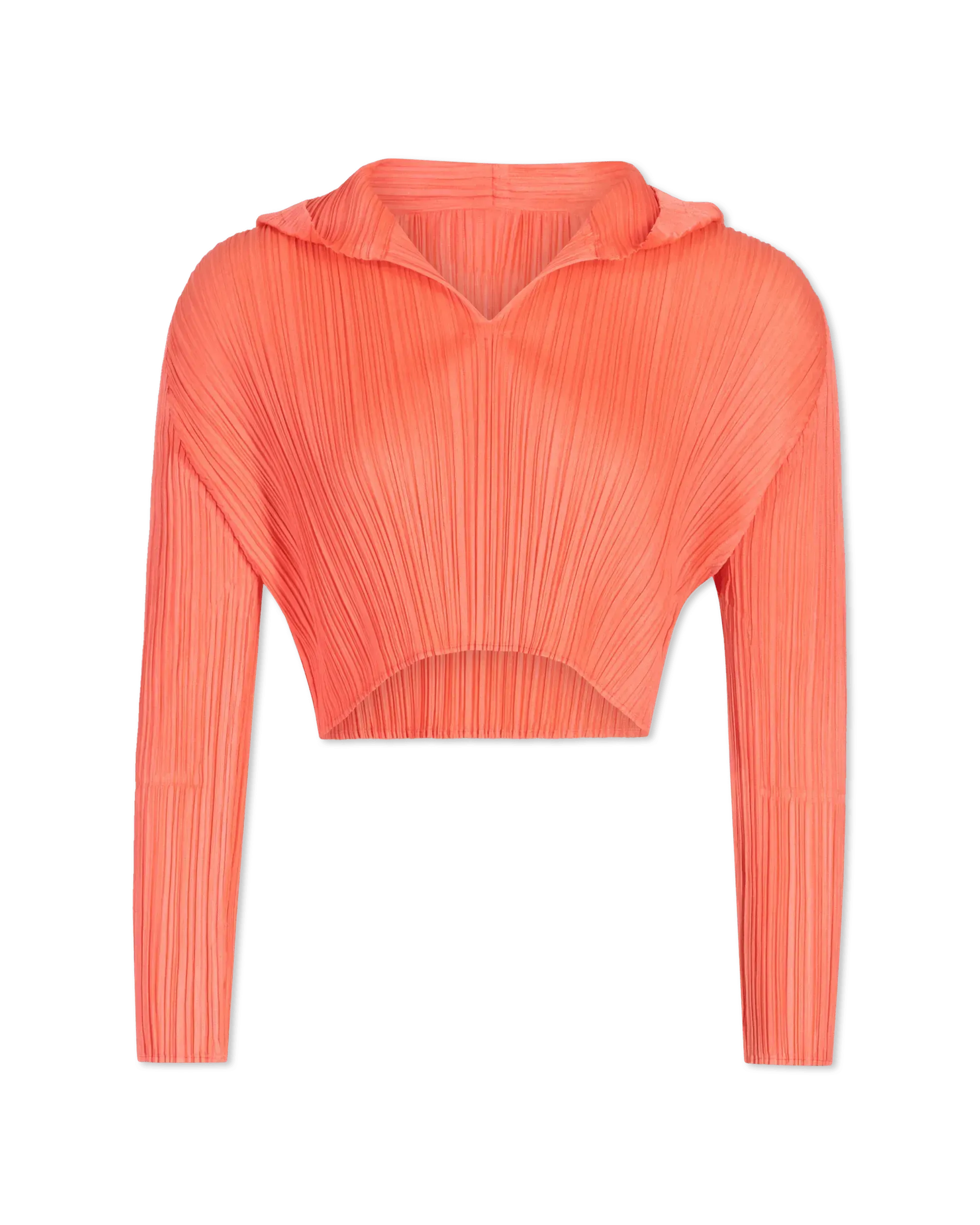 Plissé Hooded Crop Top