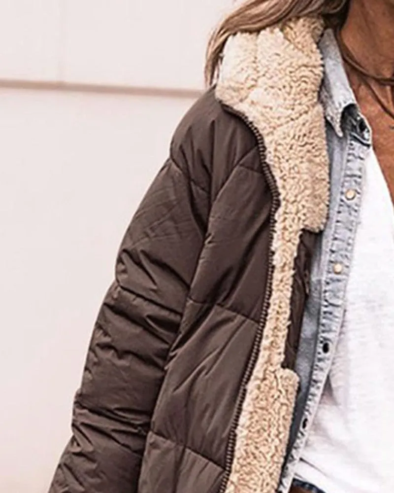 Pocket Design Versatile Longline Thermal Puffer Coat