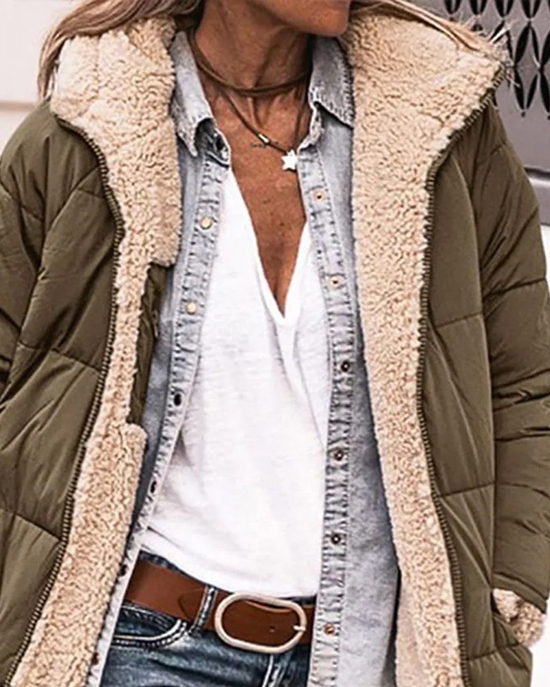 Pocket Design Versatile Longline Thermal Puffer Coat