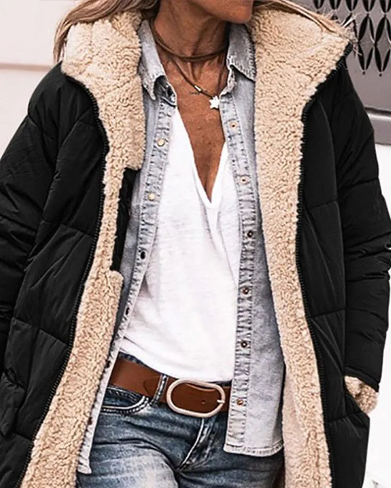 Pocket Design Versatile Longline Thermal Puffer Coat