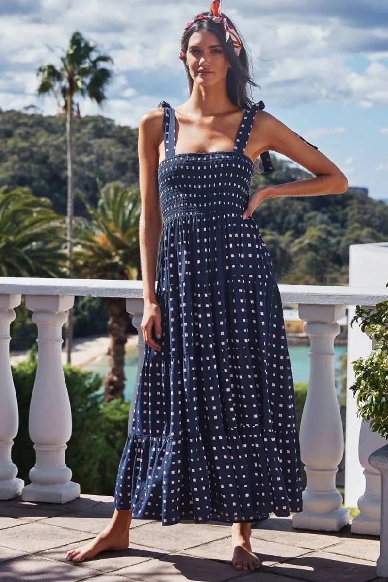 Polka Dot Halter Maxi Dress