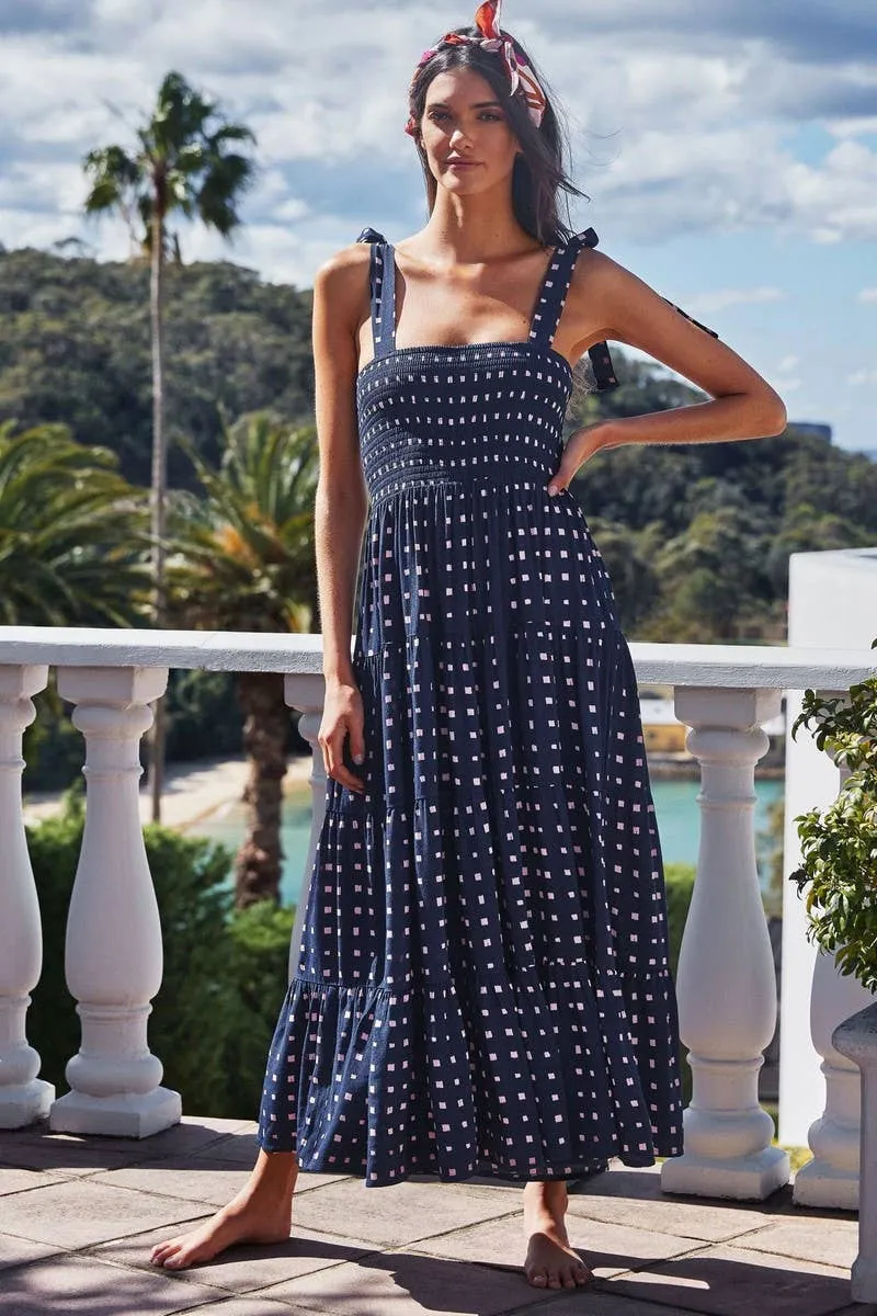 Polka Dot Halter Maxi Dress